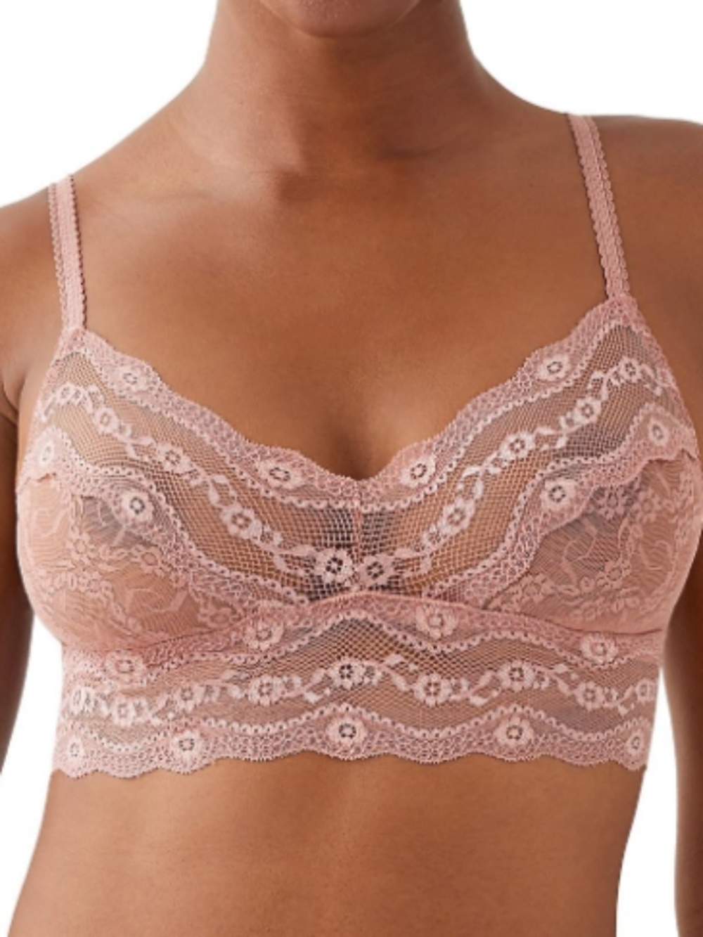 b.tempt'd by Wacoal Women's Lace Kiss Sheer Unlined Wire Free Bralette M 12152
